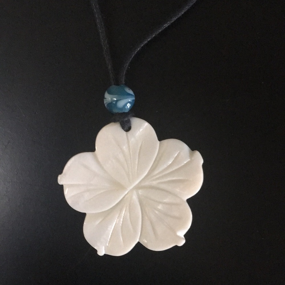 Hawaiian inspired flower medallion necklace